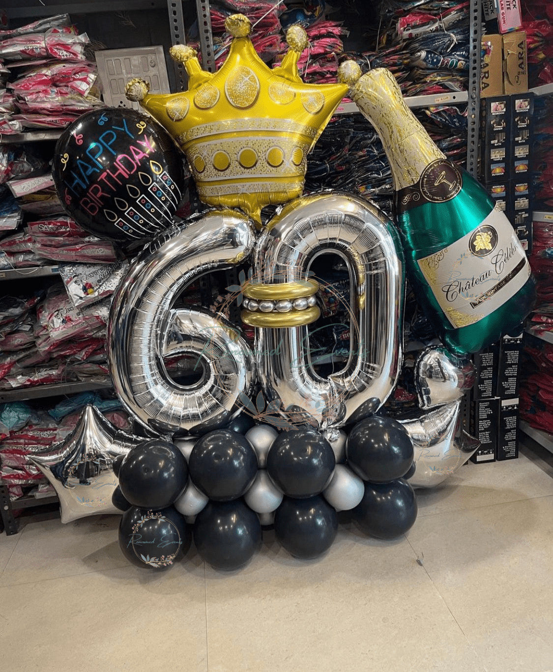 60th Birthday Balloon Bouquet delivery at home