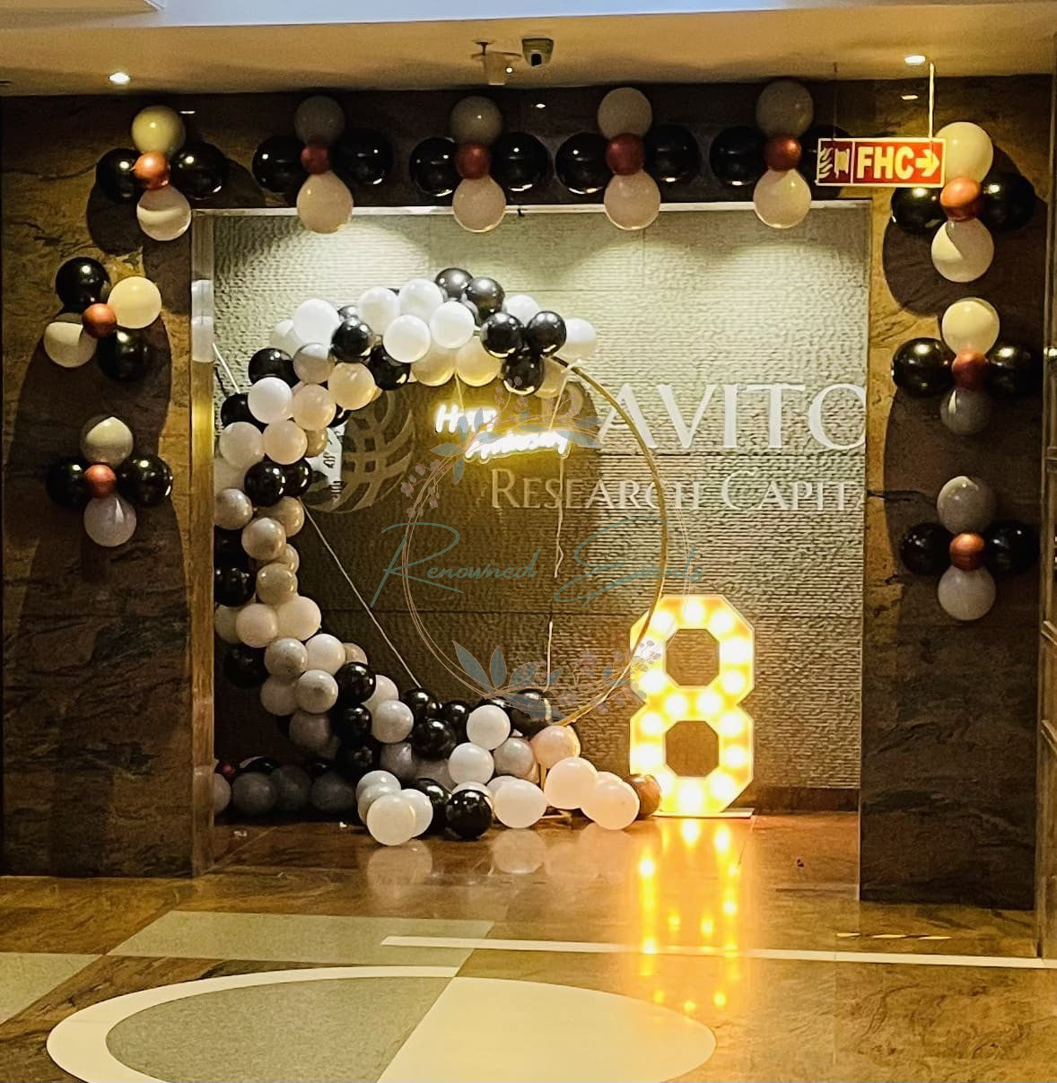 Anniversary Decoration with Neon Led and Age number light