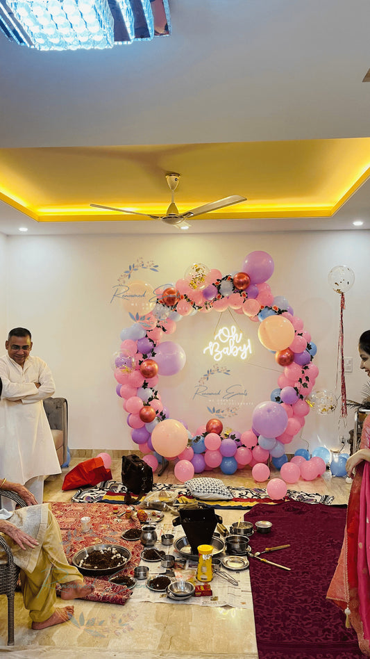 BABY WELCOME ARCH DECOR WITH PASTEL BALLOONS