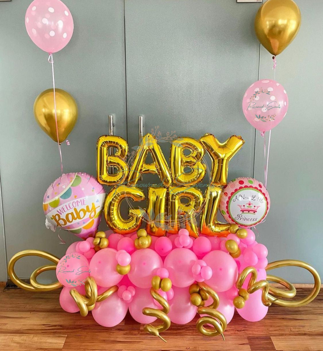 Baby Girl welcome Balloon Bouquet