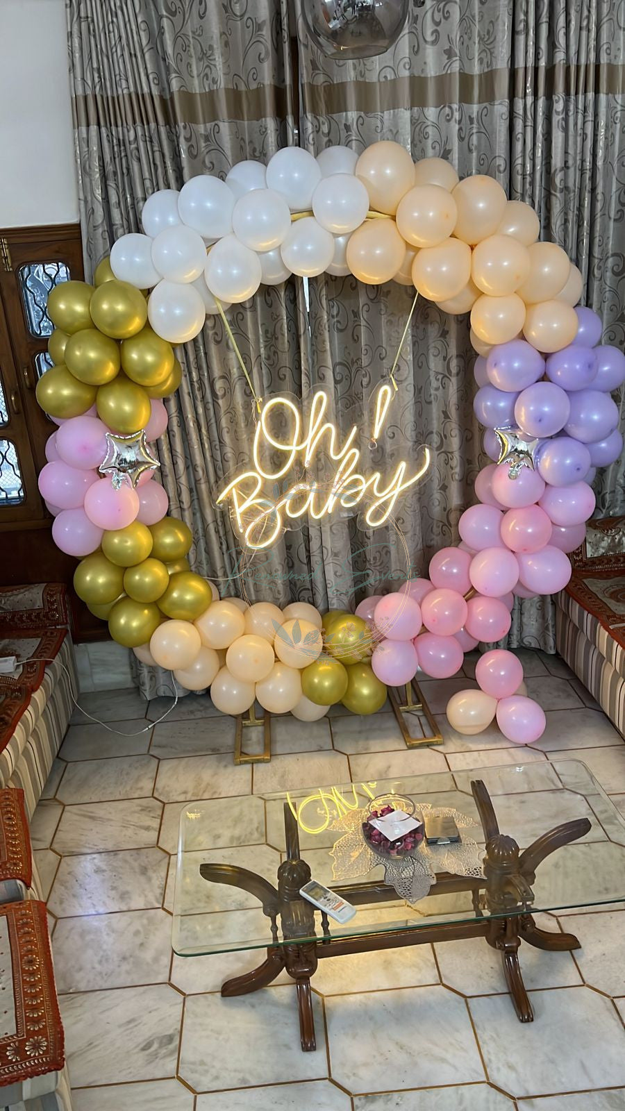 Baby Shower Decoration with Oh Baby LED