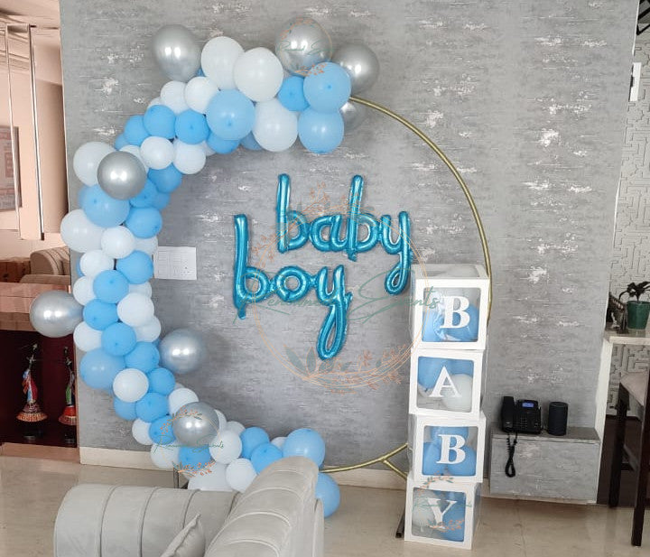 Baby Welcome Decoration for boy with Baby Boy Banner & Baby Boxes