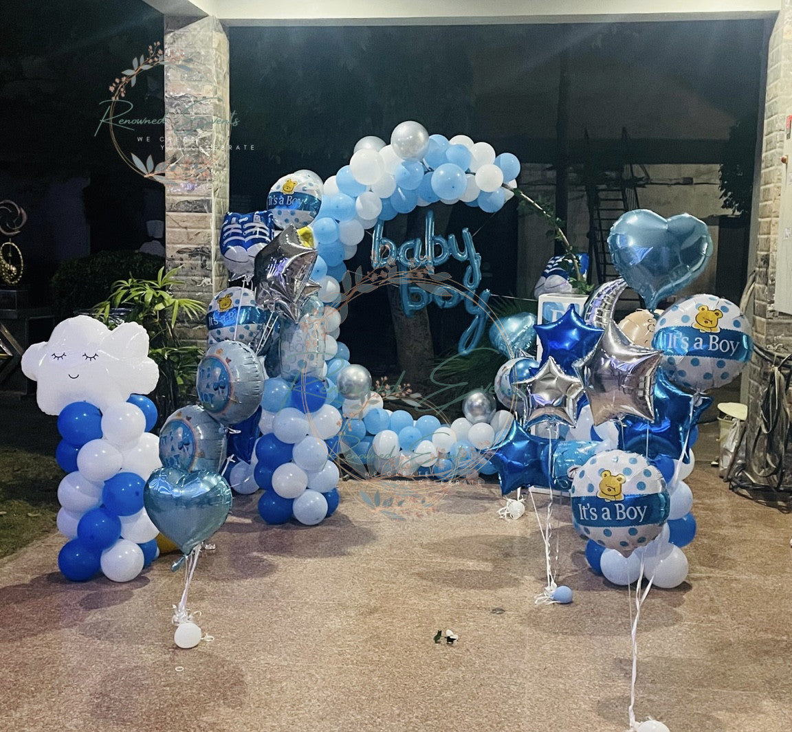 Baby Welcome with Helium balloons and Arch
