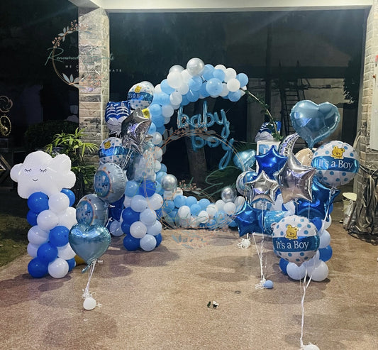 Baby Welcome with Helium balloons and Arch