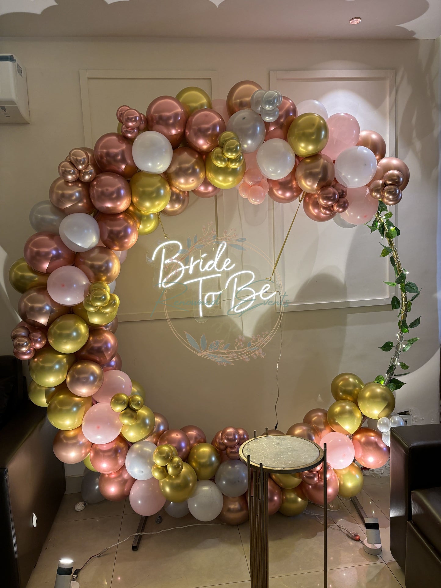 Bachelorette Party Decoration with BRIDE TO BE LED & CHROME AND PASTEL BALLOONS