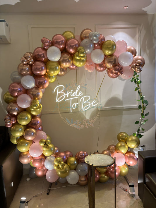 Bachelorette Party Decoration with BRIDE TO BE LED & CHROME AND PASTEL BALLOONS