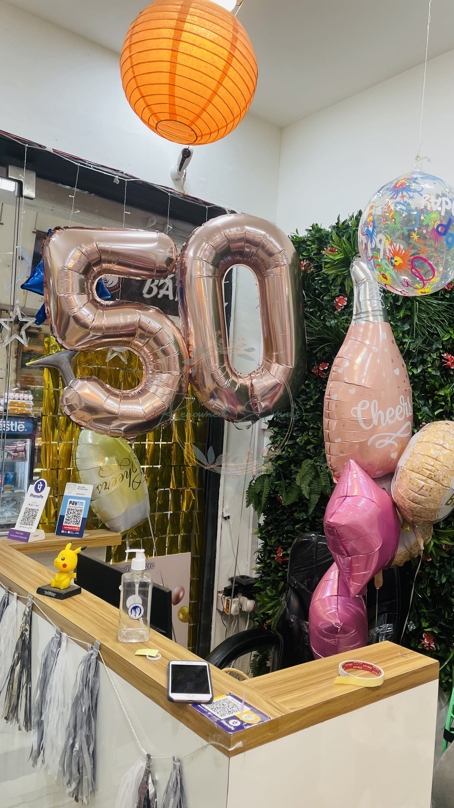 Balloon Bouquet with 5Pcs Set helium inflated for 50th Birthday