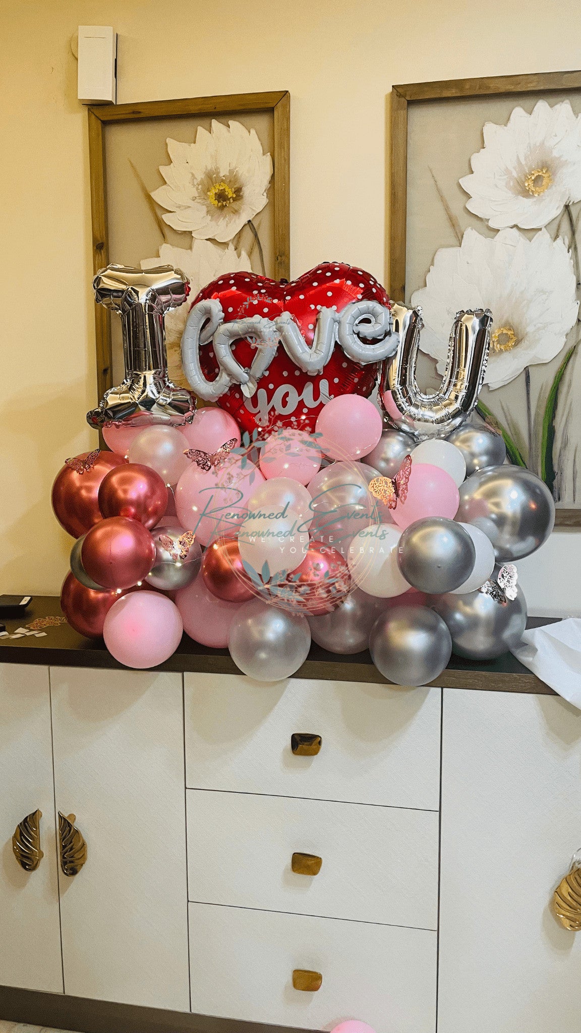 Balloon Bouquet with Heart Love Foil