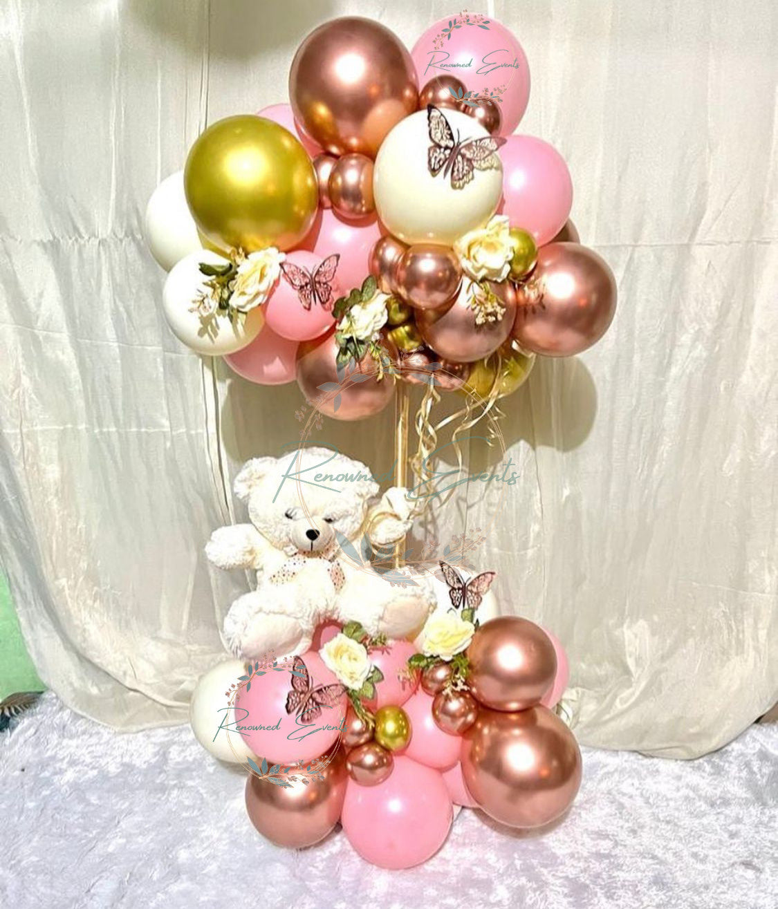Balloon Bouquet with Teddy Bear