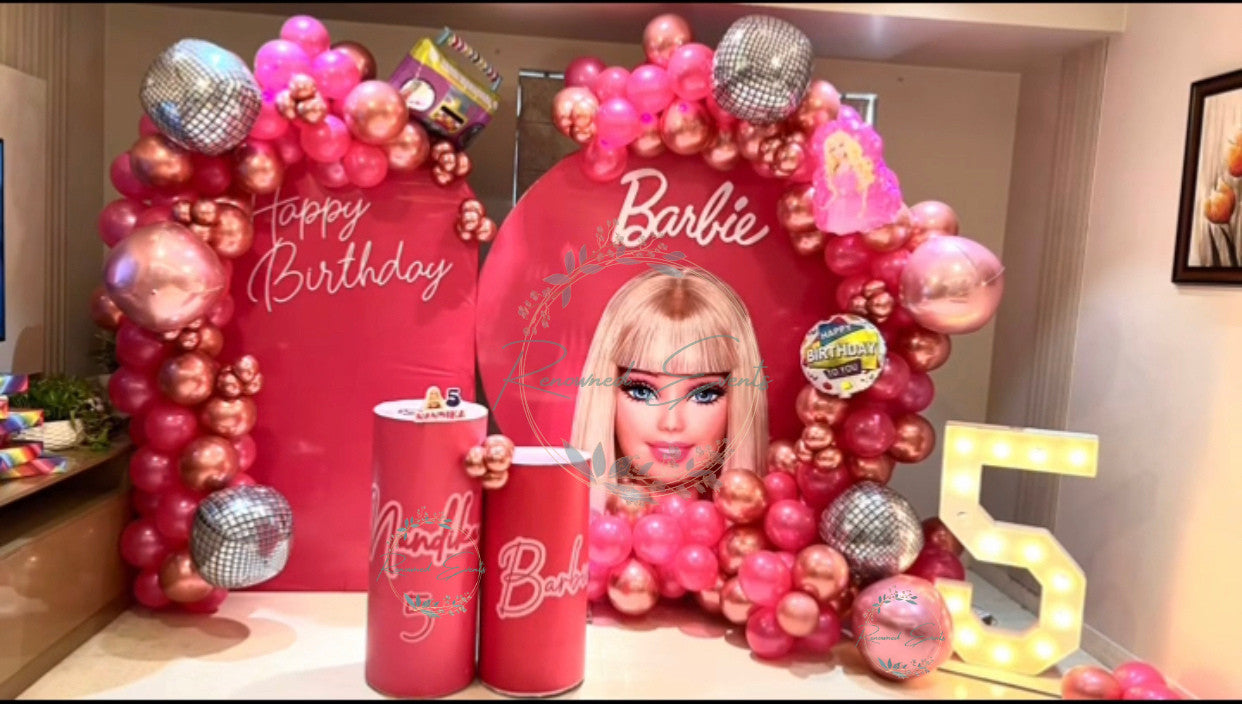 Barbie Theme Birthday Decoration Backdrop