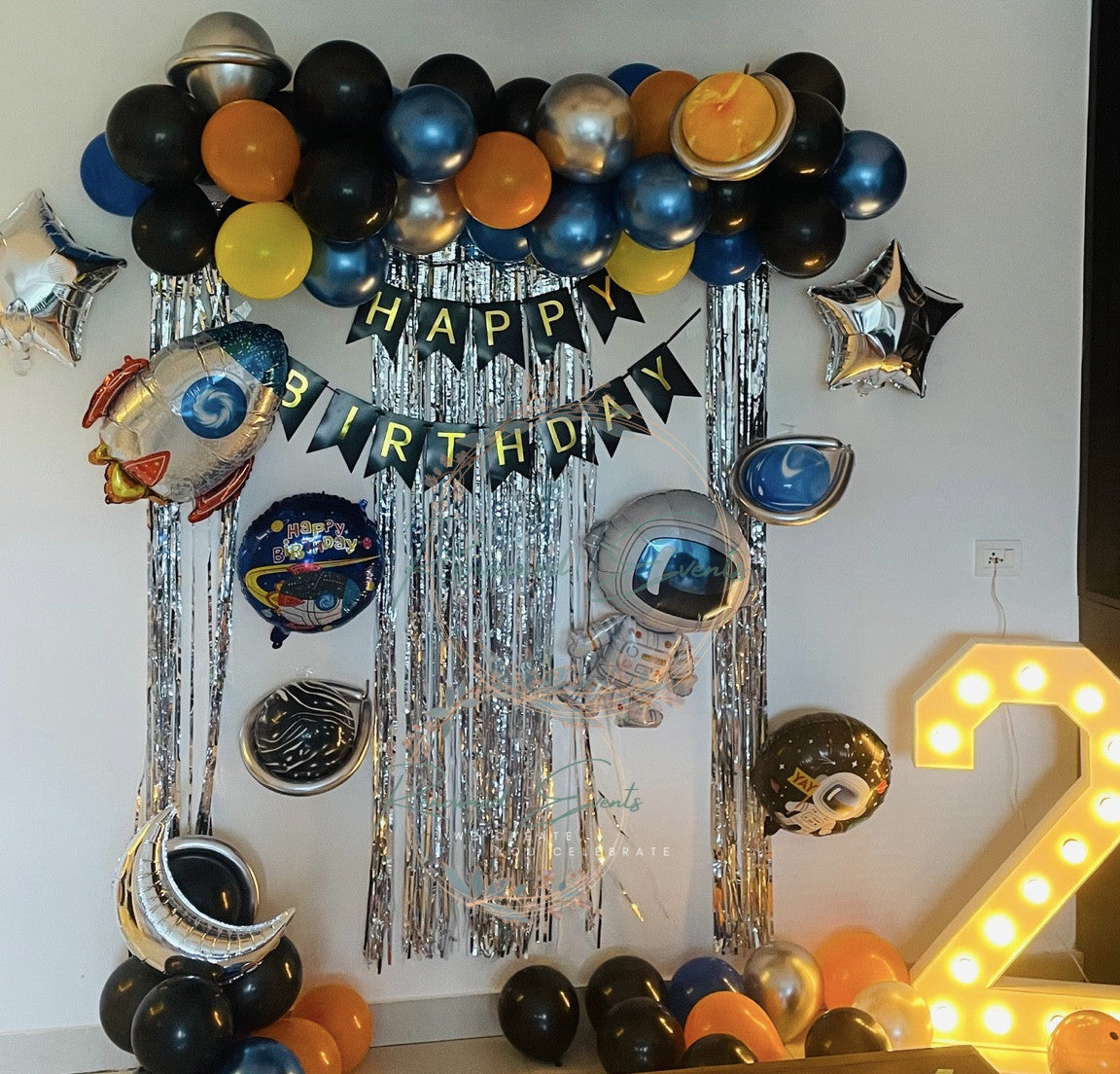 Birthday Boy Decoration with Chrome & Metallic Balloons