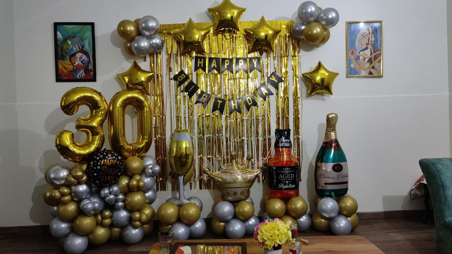 Birthday Decoration with Age Number Foil