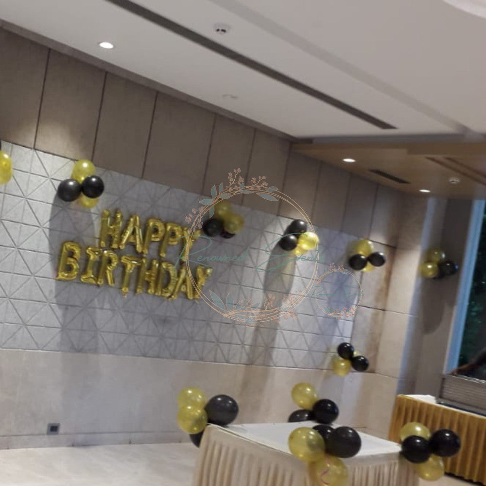 Birthday Decoration with Balloon Bunches and Foil Banner