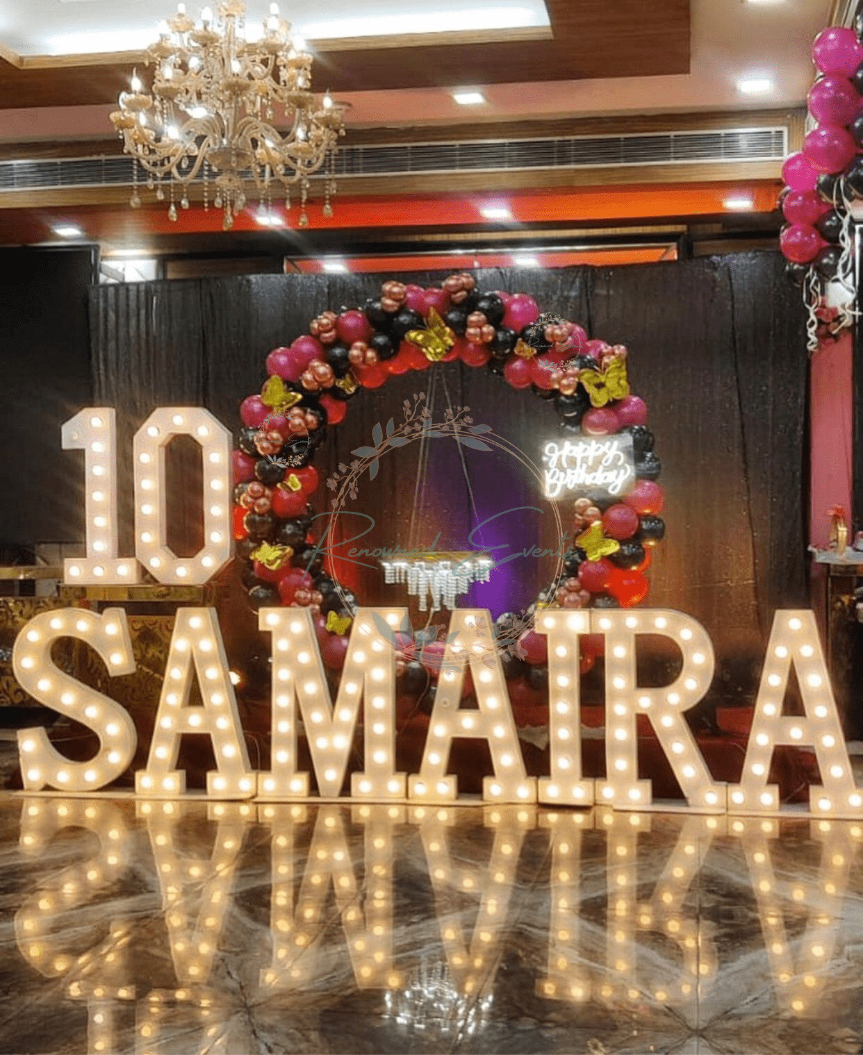 Birthday Decoration with Name LED