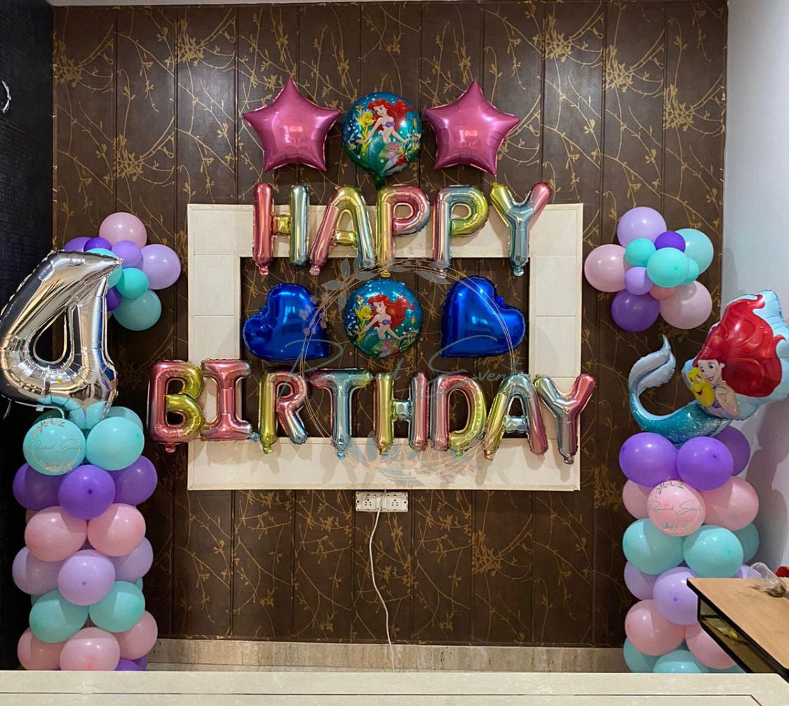Birthday Decoration with Number Foil & Theme Foil Set