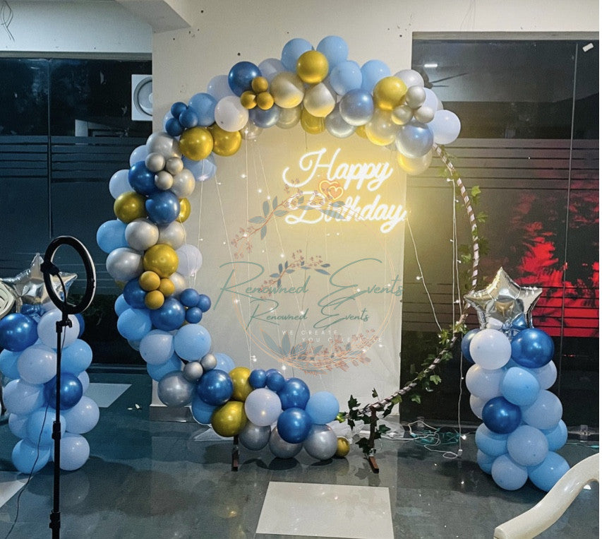 Blue and Golden Birthday Decor for Him