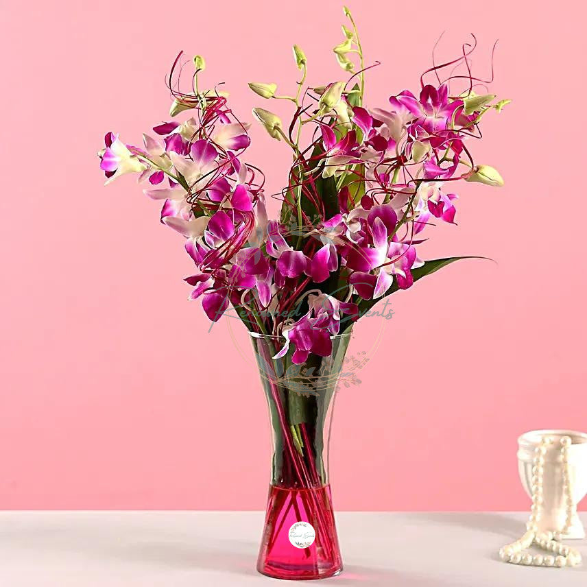 Bouquet of Orchids in Elegant Vase