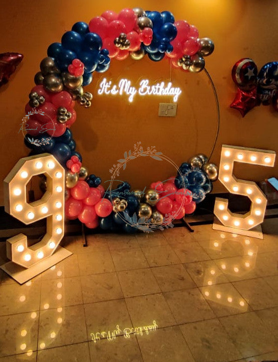 Captain America-themed party Decoration with Age Number Lights