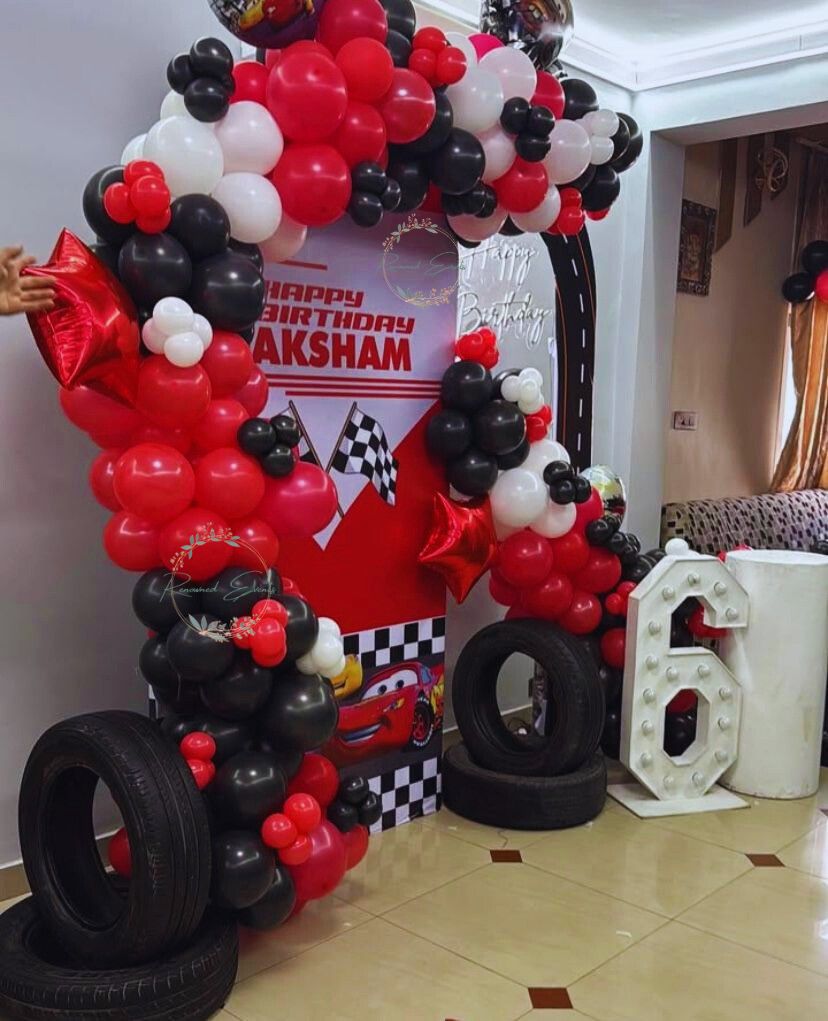 Cars Themed Party Backdrop for Kids Birthday Decoration