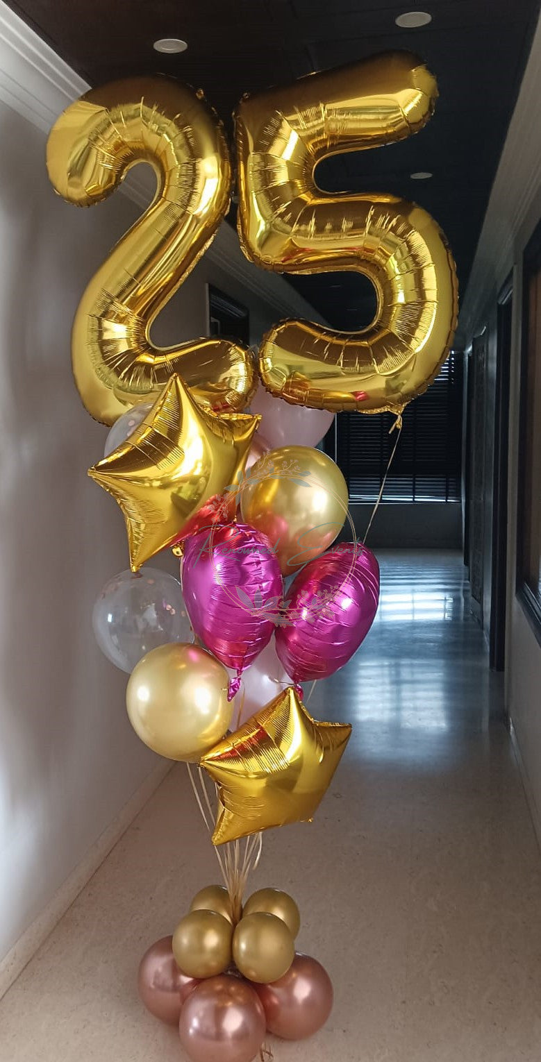 Cheers to 25 Years: Helium Balloon Bouquet for a Birthday Celebration