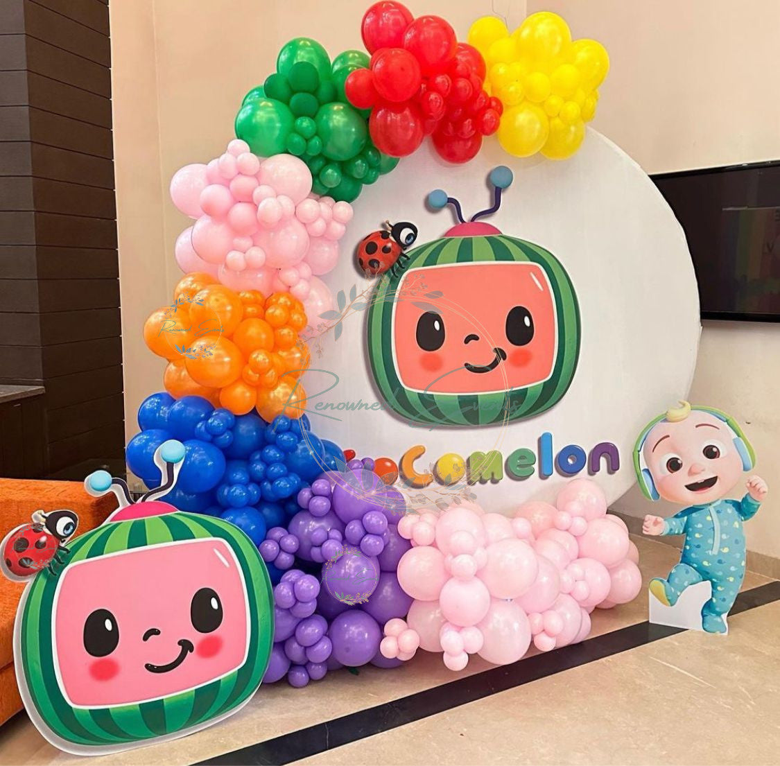 Cocomelon Themed Decorations for a First Birthday Party
