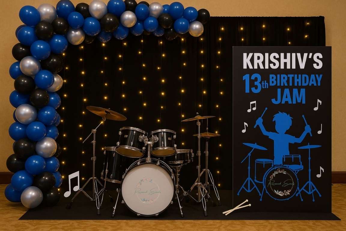 Drum theme kids party decoration - Little Drummers Rock