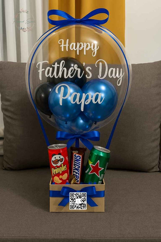 Father’s Day Balloon Gift Box with Snacks – Perfect Surprise for Papa