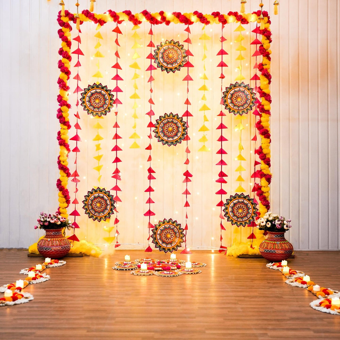 Festive backdrop Decoration for Diwali and Navratri