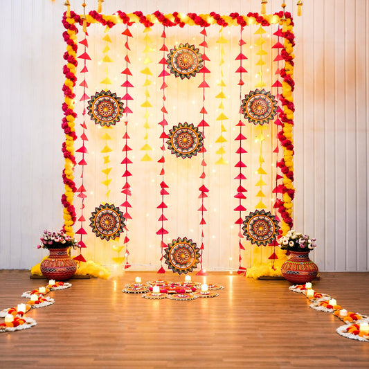 Festive backdrop Decoration for Diwali and Navratri