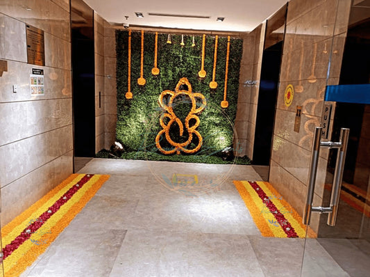 Ganpati Backdrop with Rangoli