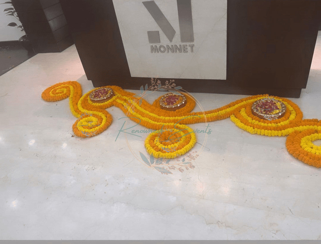 Ganpati Backdrop with Rangoli