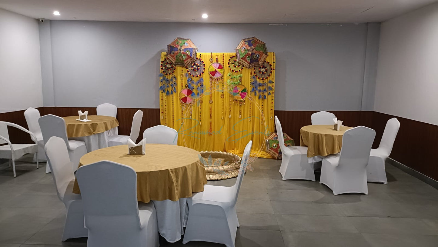 Golden Glow Haldi Ceremony Photo Backdrop