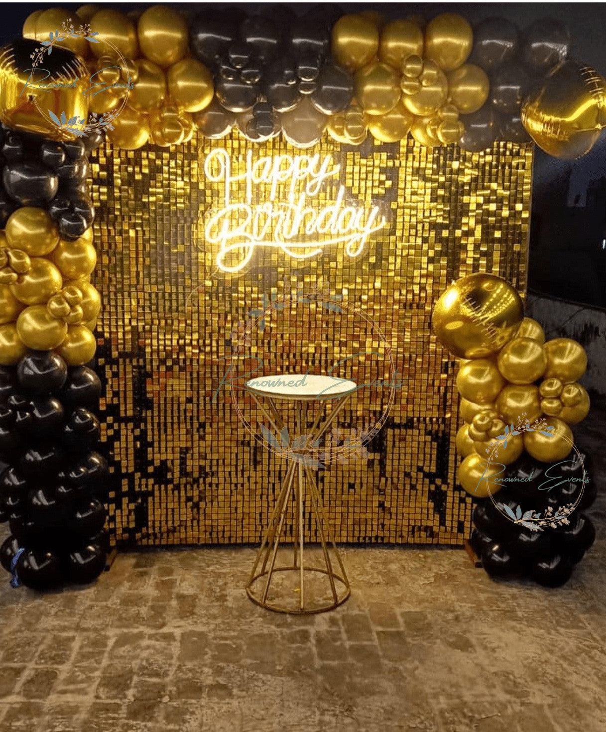 Golden Sequin Backdrop for Birthday