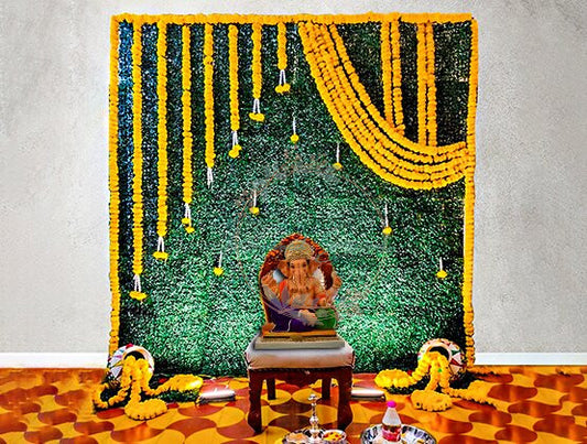 Green Grass Backdrop for Ganesh Chaturthi