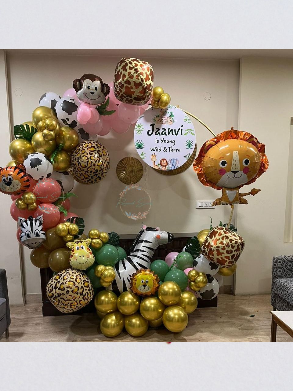 Jungle Safari Kids Party Backdrop – Tropical Adventure Theme Birthday Decor