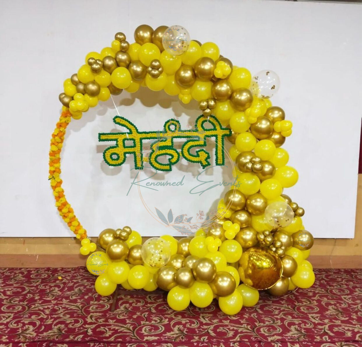 Mehndi Function Decoration with Ring