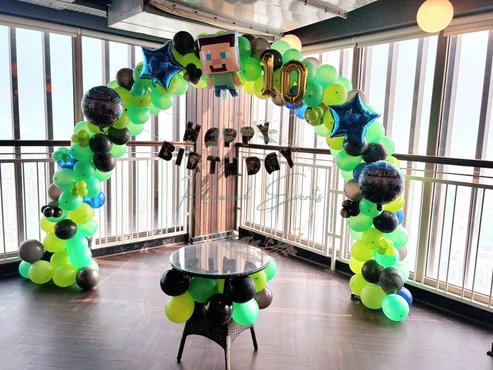 Minecraft balloon Decoration backdrop for kids party