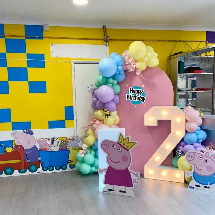 Peppa Pig Birthday Backdrop for Kids Birthday