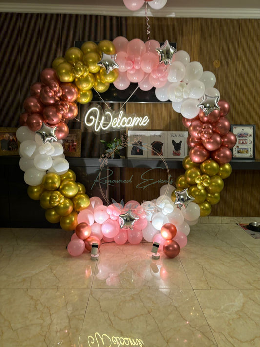 Ring Decoration for Baby welcome with Neon Signage