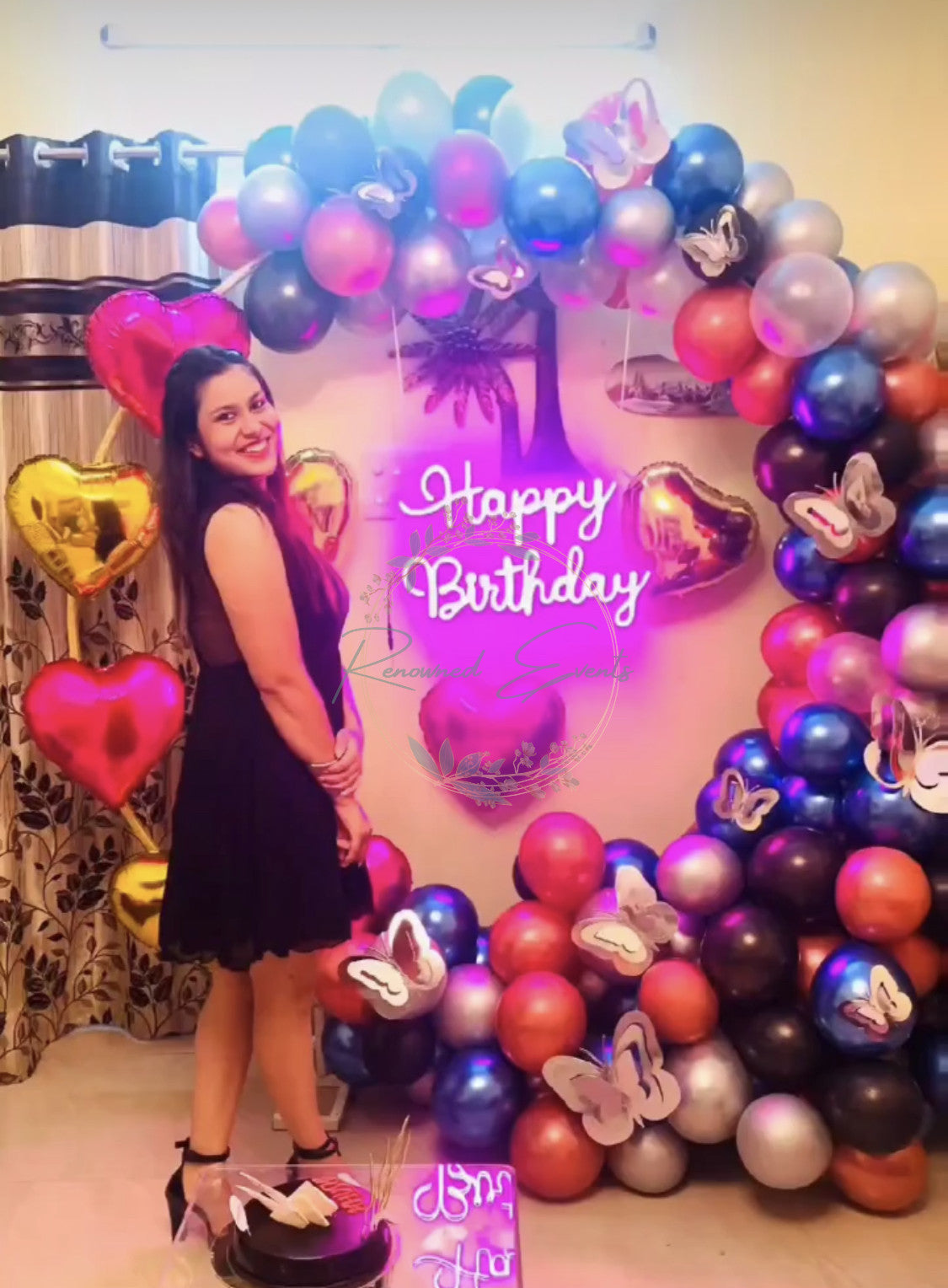 Ring decoration with Chrome and pastel Balloons with Helium age numbers