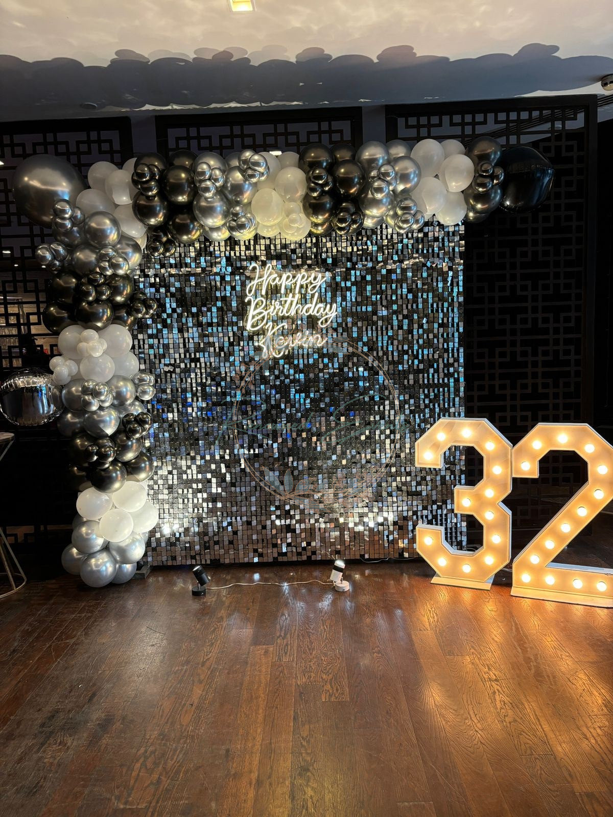 Sequin Backdrop with Age Number LED