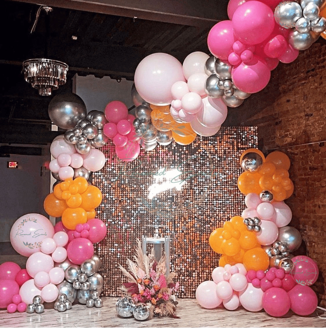 Silver Sequence Backdrop for Her
