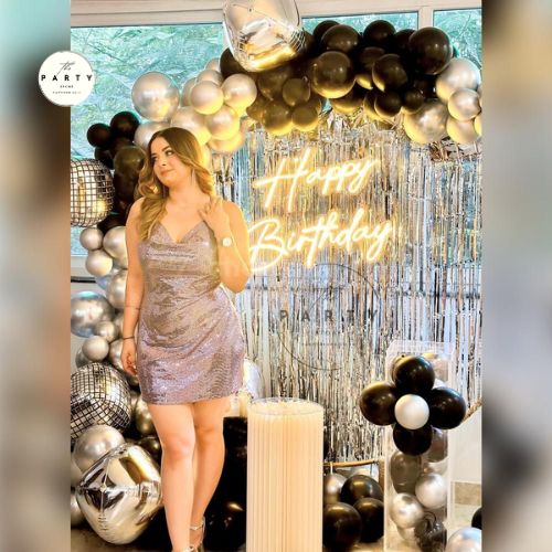 Silver Birthday Backdrop - Shine Bright at 25 – Silver Jubilee Celebration