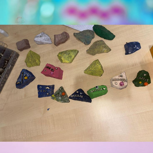 Stone art for kids party