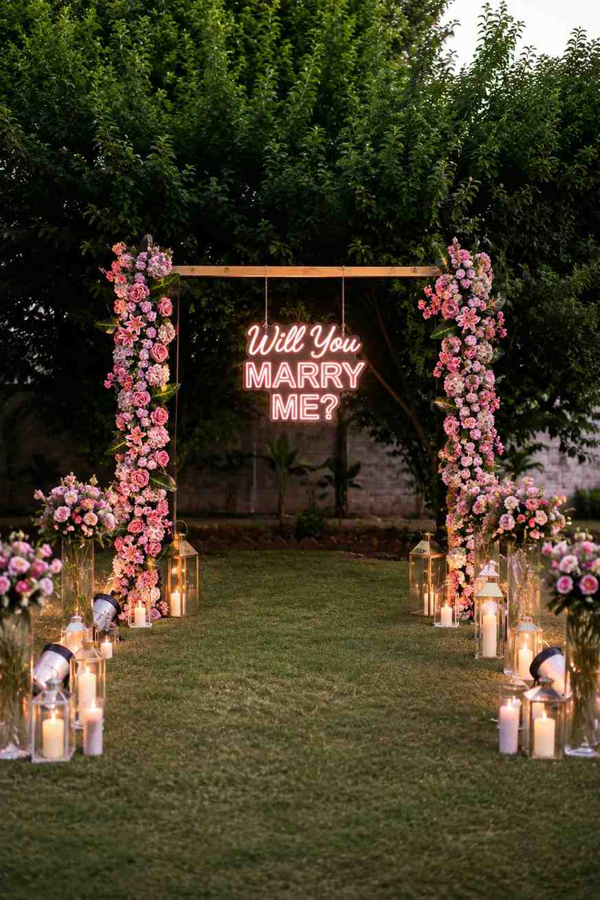 Surprise Marriage Proposal Decoration | Pink Theme Will You Marry Me Setup