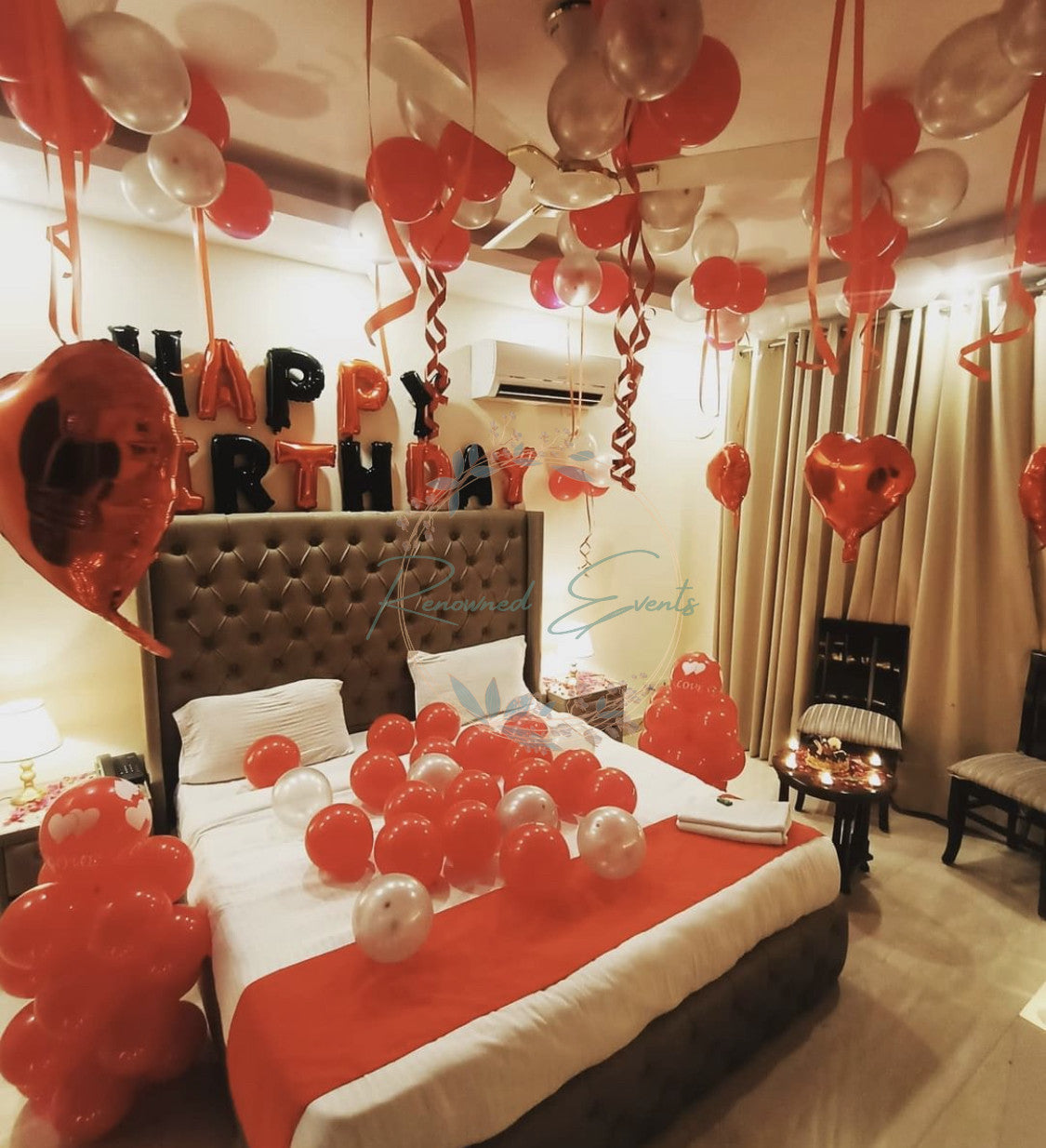 Surprise Proposal Decoration with Banner Foil & Balloons on the floor