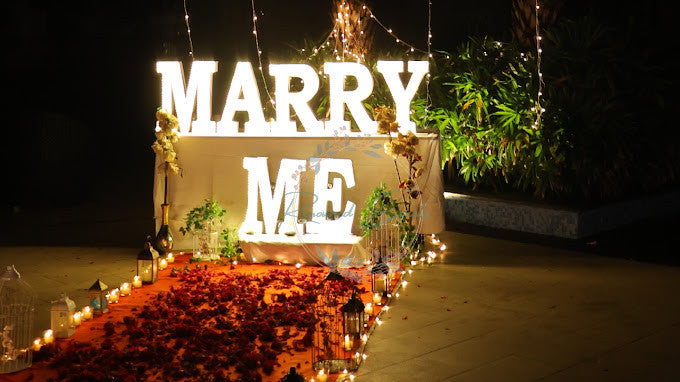 Surprise Proposal Decoration with MARRY ME Light
