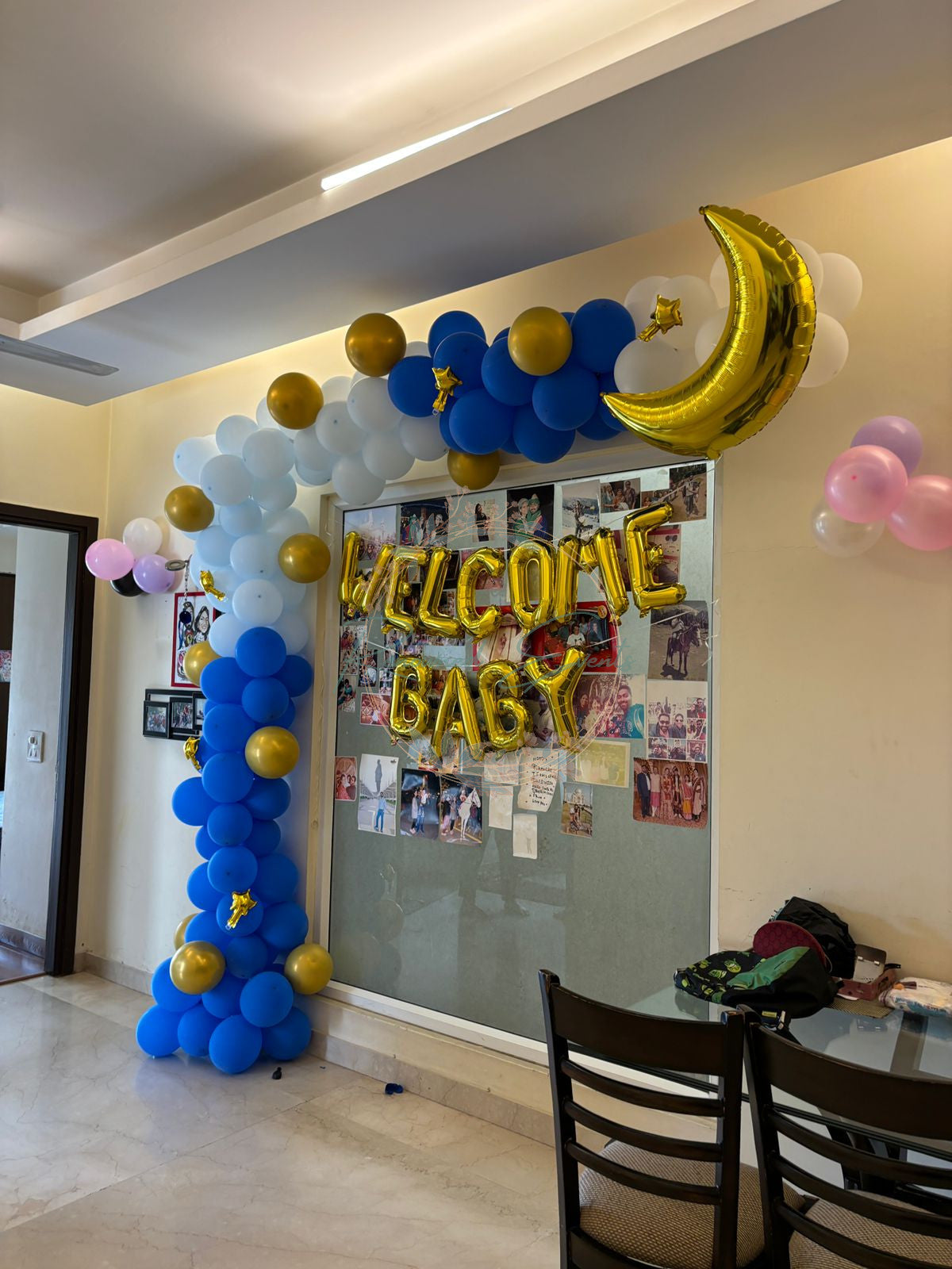 Welcome Baby Decoration with Arch Decor & Name Foil