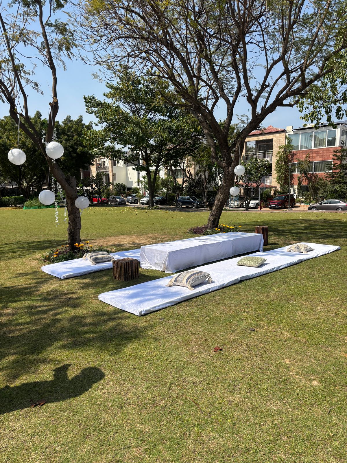 Picnic setup for get-together or party