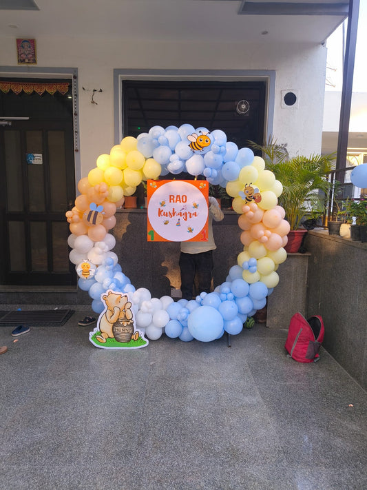 Baby Shower -Birthday Decoration – Bee & Winnie the Pooh Theme Balloon Arch